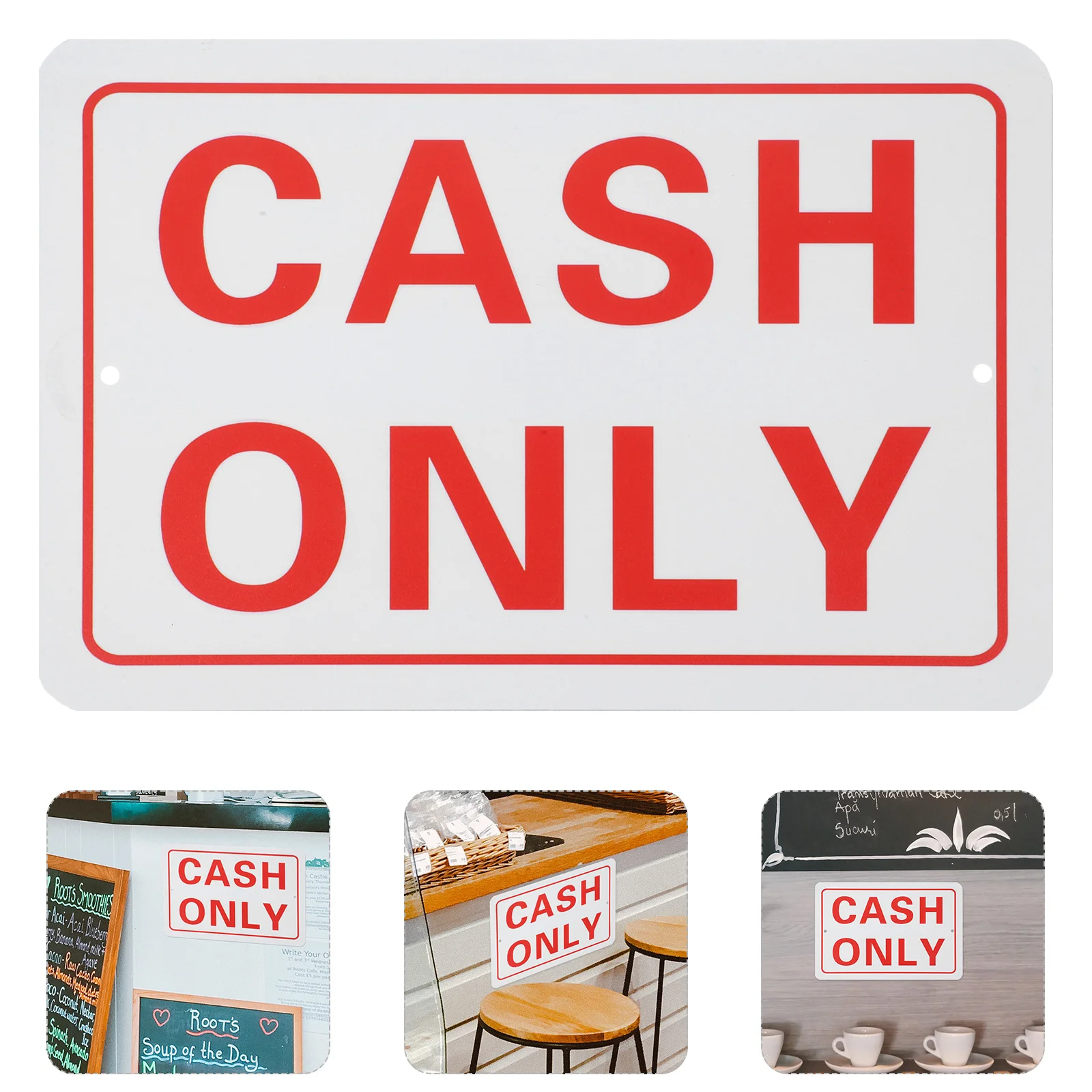 

Cash Only Sign Business Cashier Sign No Credit Card Checks Sign for Store Shop