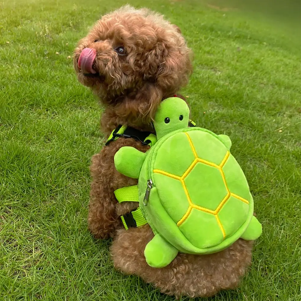 

Dog Harness Backpack Cartoon Turtle-Shaped with Quick Release Buckle Zipper Closure Adjustable Pet Self Carrier Snack Bag