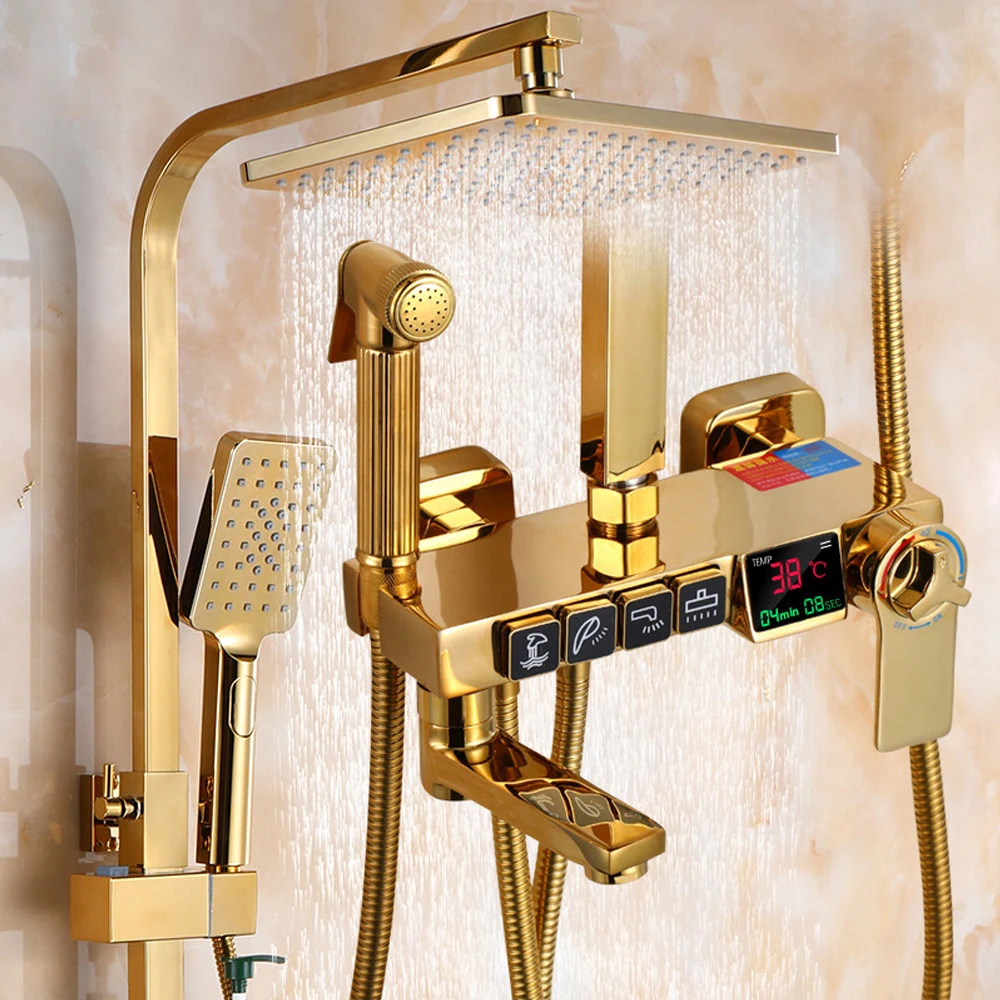Bathroom shower set bathroom accessories wall mounted 4 function thermostatic rainfall shower faucet set
Bathroom shower set bathroom accessories wall mounted 4 function thermostatic rainfall shower faucet set