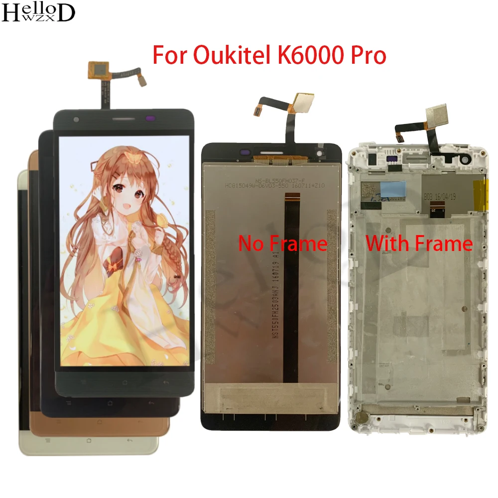 5.5" Original Full Screen For Oukitel K6000 Pro LCD Display With Frame Touch Screen Digitizer Assembly Replacement +Tools
5.5" Original Full Screen For Oukitel K6000 Pro LCD Display With Frame Touch Screen Digitizer Assembly Replacement +Tools