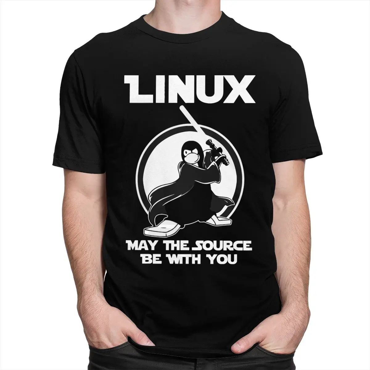 

Men May The Source Be with You T-shirt Programmer Computer Developer Geek Nerd T Shirt Short Sleeve Tee