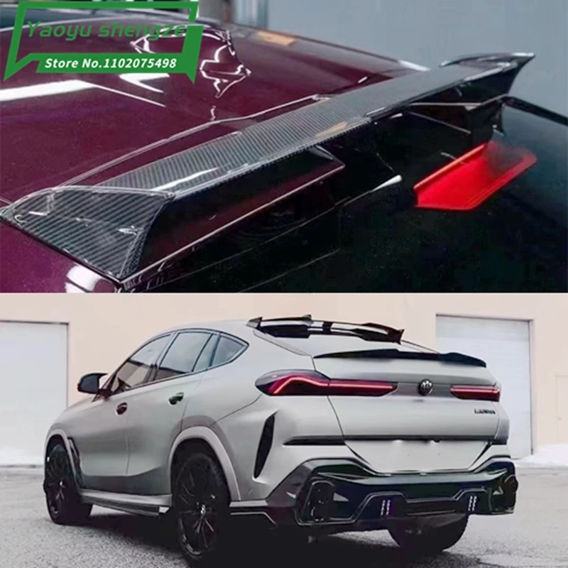 

Стильный задний спойлер LD для багажника из углеродного волокна для BMW X6 G06, тюнинг автомобиля 2021-2022