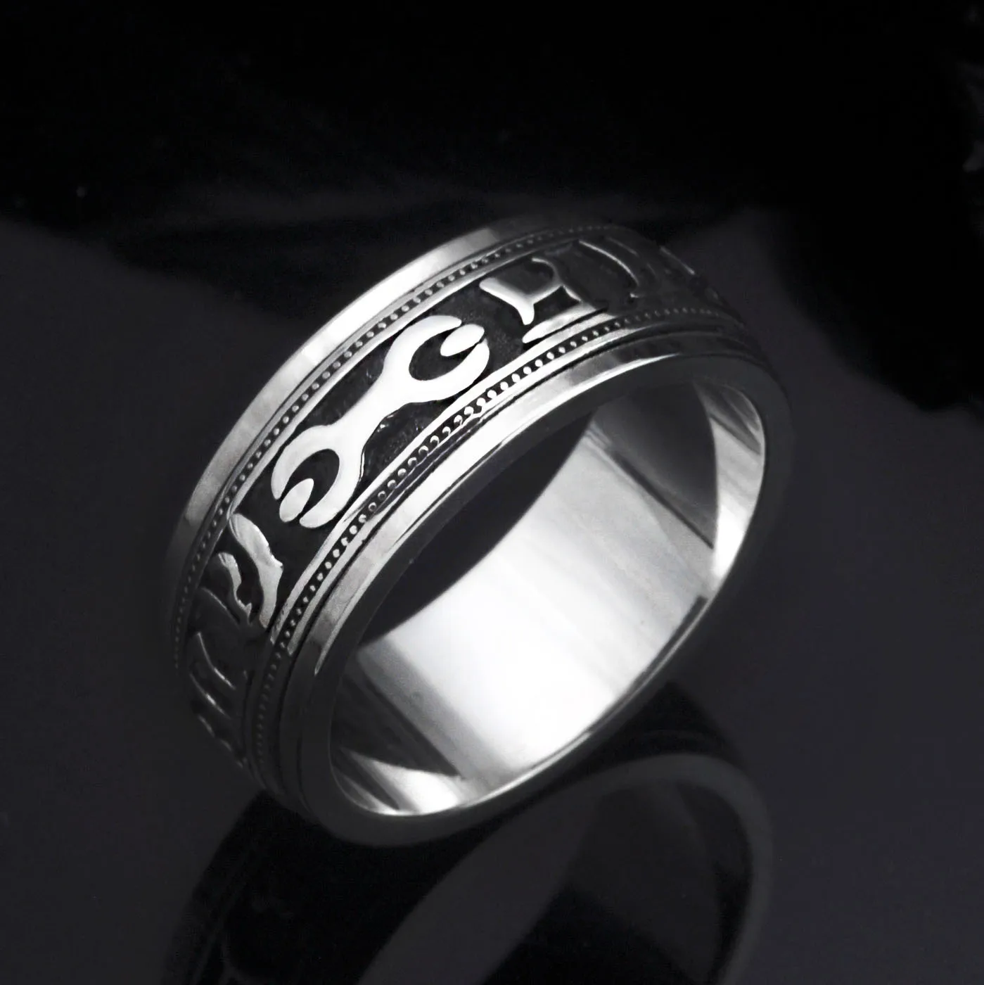 

Винтажное кольцо из тайского серебра S925 пробы, вращающееся на 360 градусов, с шестью словами, истинными словами, для пар, ювелирные изделия в подарок