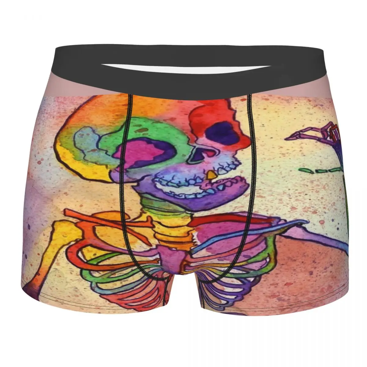 

Rainbow Skeleton Shorts Fashion Pants Different Printing Customization Personalized Boxer Briefs Showing Personal Style