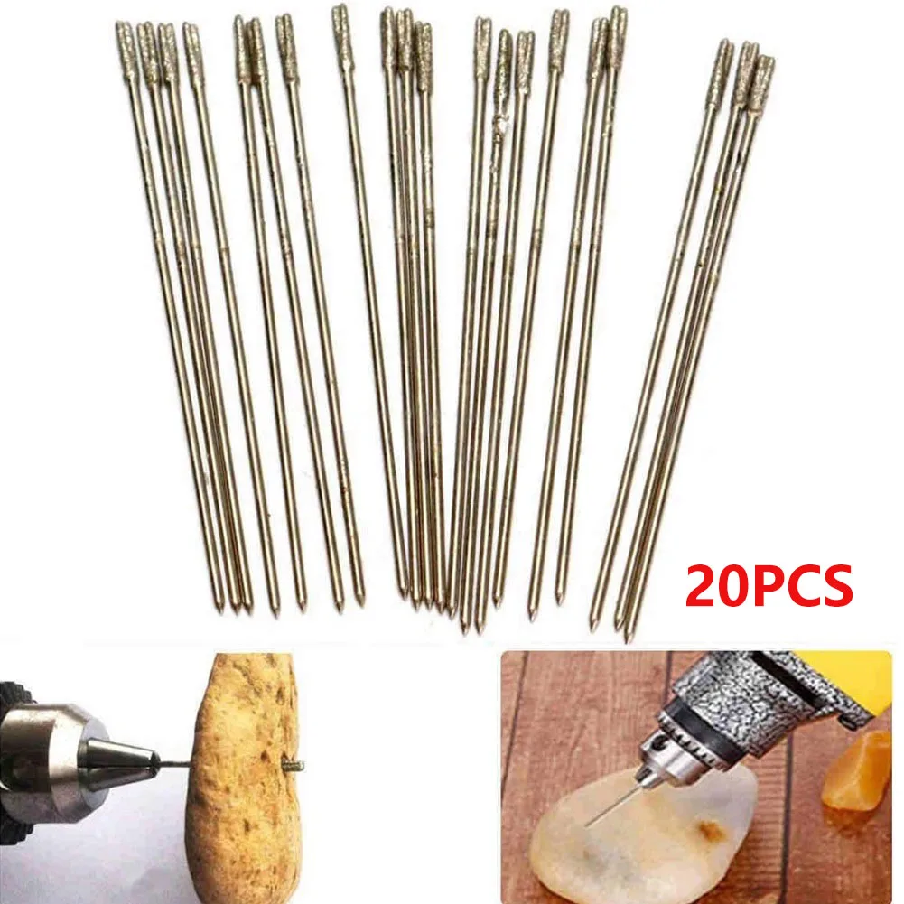 20pcs 1mm Diamond Coated Lapidary Drill Bits Solid Bits Needle For Jewelry Agate Carving Burrs Tools Small Bench Drill Accessory
20pcs 1mm Diamond Coated Lapidary Drill Bits Solid Bits Needle For Jewelry Agate Carving Burrs Tools Small Bench Drill Accessory
