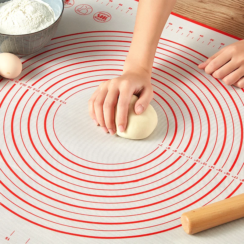 

1pc silicone knead dough mat non stick table flour pad with scale pastry baking tools