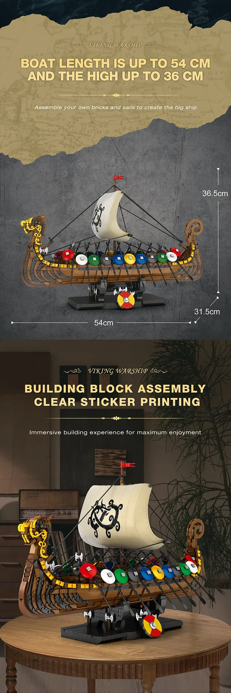 2547PCS Viking Warship Building Blocks Pirate Keelboat Model Bricks Desktop Collection Decoration Diy Toy For Kids Holiday Gifts 2547PCS Viking Warship Building Blocks Pirate Keelboat Model Bricks Desktop Collection Decoration Diy Toy For Kids Holiday Gifts