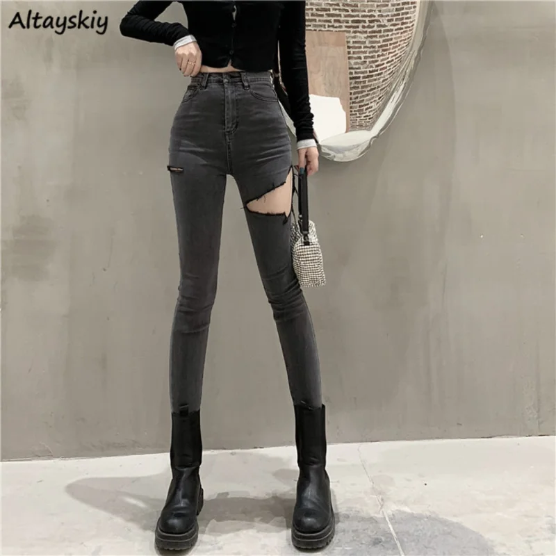Jeans Women Skinny Sexy Harajuku Solid All-match Hole Chic Design Korean Denim Ins Simple High Waist Trendy Lady Pencil Trouser
Jeans Women Skinny Sexy Harajuku Solid All-match Hole Chic Design Korean Denim Ins Simple High Waist Trendy Lady Pencil Trouser
