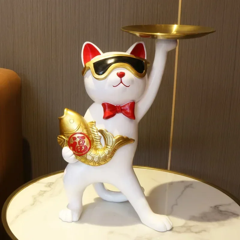 Resin Cat Storage Tray Sculpture Decorative Figurines Home Decorations Key Holder Candy Dish Living Room Feng Shui Ornament Gift
Resin Cat Storage Tray Sculpture Decorative Figurines Home Decorations Key Holder Candy Dish Living Room Feng Shui Ornament Gift