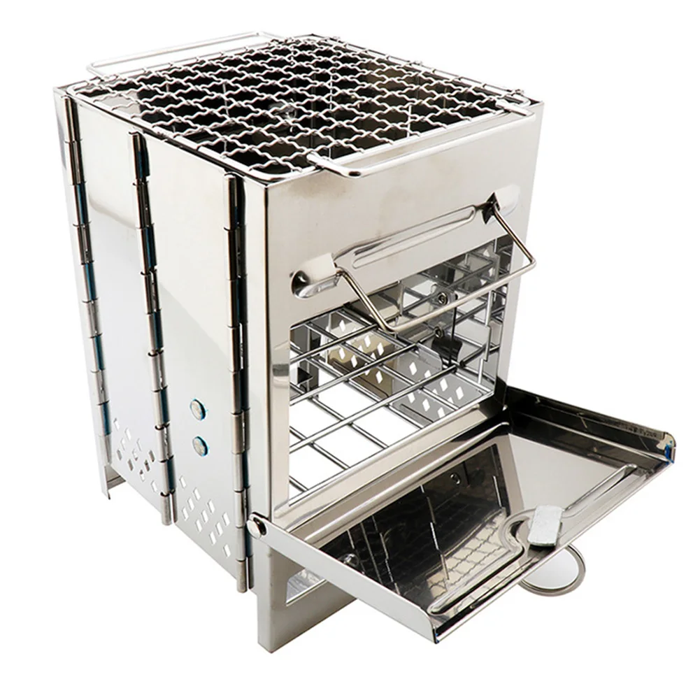 1set Camping Wood Stove Stainless Steel 21cmx14cmx14cm Foldable Charcoal Grill Barbecue Grill Versatile Use High Efficiency
1set Camping Wood Stove Stainless Steel 21cmx14cmx14cm Foldable Charcoal Grill Barbecue Grill Versatile Use High Efficiency