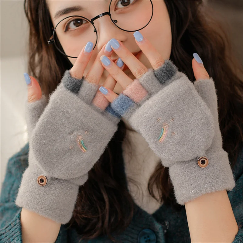 Women Men Gloves Winter New Knitted Flip Half Finger Student Writing Riding Warm Thickened Gloves Comfortable Soft
Women Men Gloves Winter New Knitted Flip Half Finger Student Writing Riding Warm Thickened Gloves Comfortable Soft