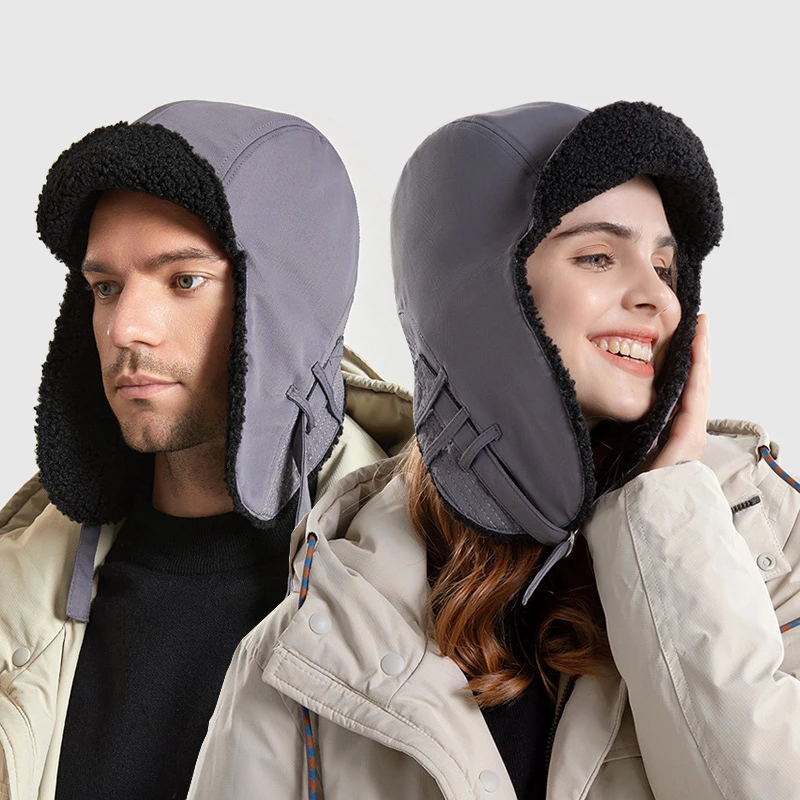 

Hats For Men Women Winter Add Velvet Padded Outdoor Sports Snow Mountain Climbing Wind Proof Warm Ear Protection Pullover Caps