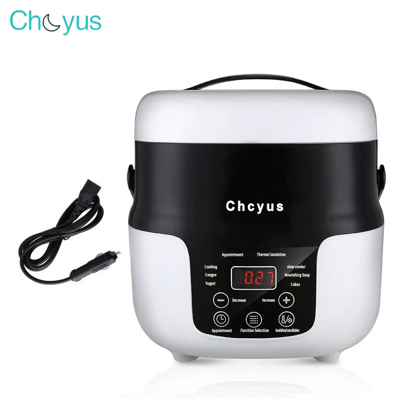 

2L Electric Mini Rice Cooker Portable MultiCooker Household Rice Cookers 12V 24V Pot Cooking Machine Pans For Car Truck