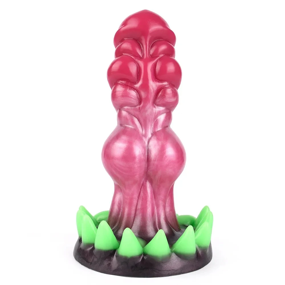 

Couples Sexy Big Knot Silicone Dildo With Sucker Textured Animal Monster Penis Luminous Adult Sex Toys for Women Men Anal Plug