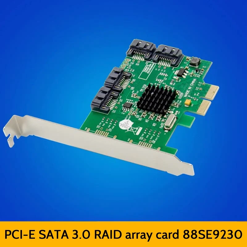 Плата расширения PCIE на 4 порта RAID SATA 6G, адаптер для жесткого диска, преобразовательная карта Marvell 88SE9230, переходная карта для чипа
Плата расширения PCIE на 4 порта RAID SATA 6G, адаптер для жесткого диска, преобразовательная карта Marvell 88SE9230, переходная карта для чипа