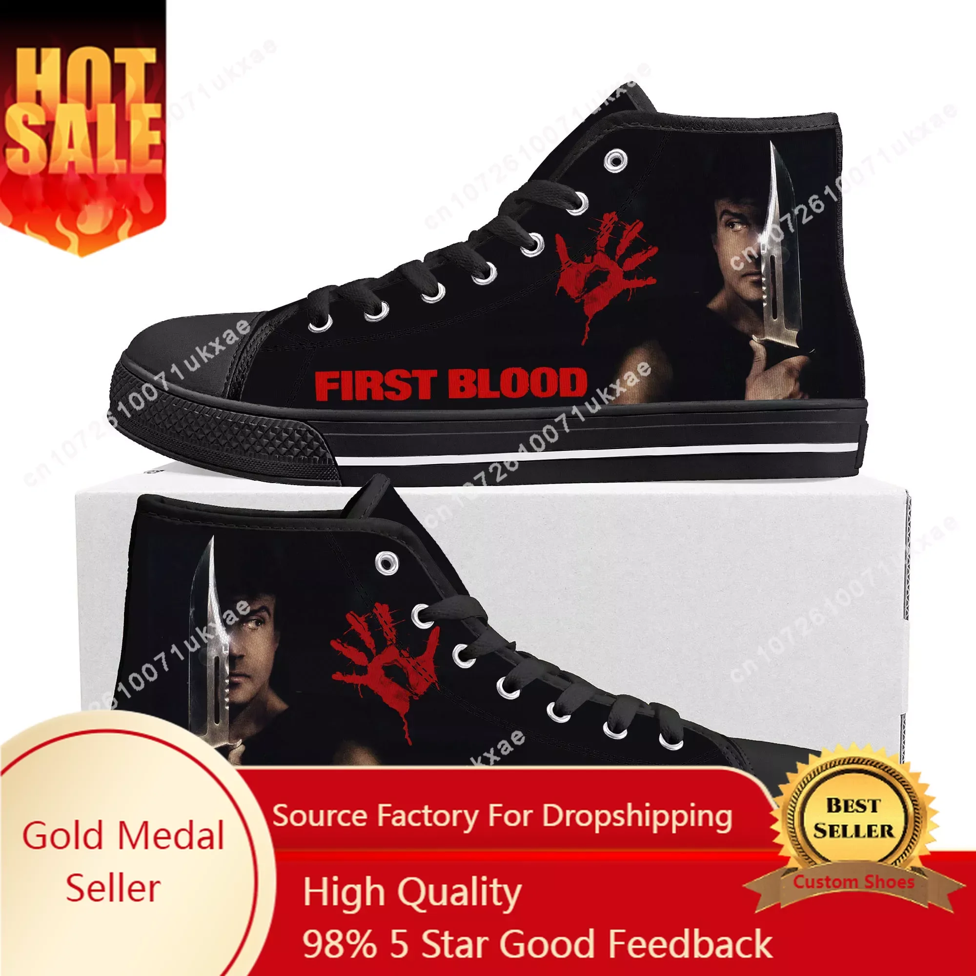 

first blood Movie High Top High Quality Sneakers Mens Womens Teenager Canvas Sneaker Casual Custom Made Shoes Customize DIY Shoe