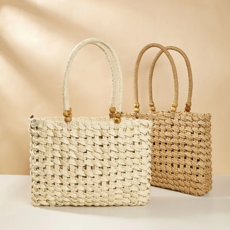 

Summer Large Capacity Paper Weave Beach Straw Bag for Women Bohemian Bali Travel Holiday Tote Bag Braided Handbag Bolsa Feminina