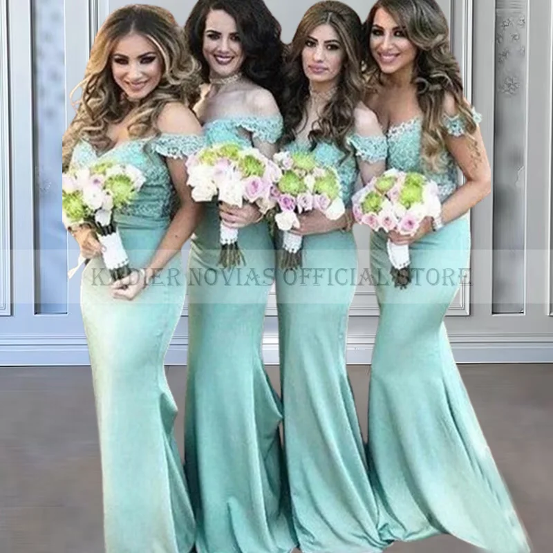 Long Mint Green Mermaid Nigerian Bridesmaid Dresses for Black Girls Off the Shoulder vestidos de dama de honor
Long Mint Green Mermaid Nigerian Bridesmaid Dresses for Black Girls Off the Shoulder vestidos de dama de honor