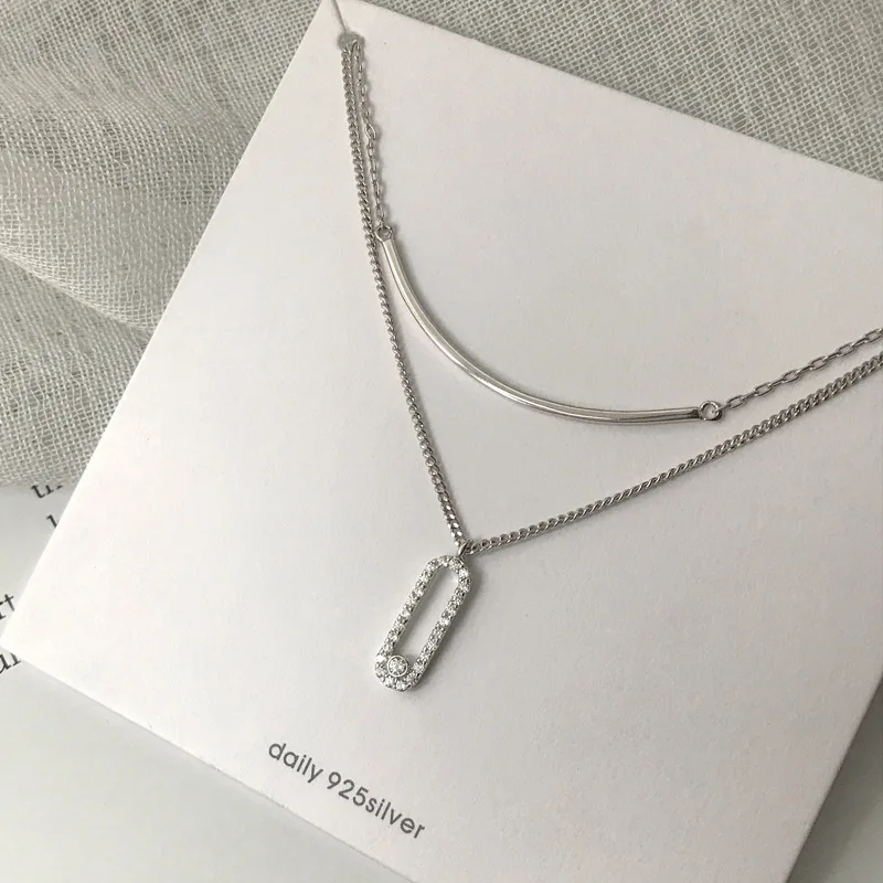 Collier pendentif en forme de coeur lisse minimaliste pour femme, argent regardé 925, breloque mignonne, mode 5