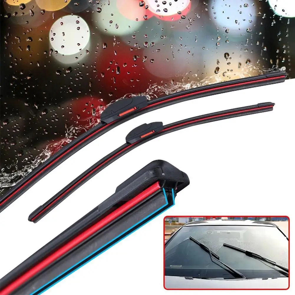 

Universal Car Windshield Wiper Blades Double Layer Soft Rubber Automotive Replacement Wipers Easy To Install 16" 18" 22" 24" 26"