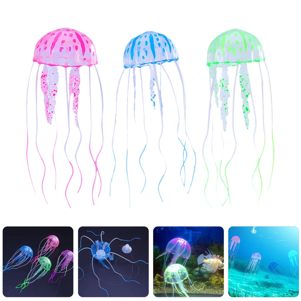 

3 Pcs Decor Aquarium Decorations Ocean Animals Cognitive Toy Marine Creature Figurines Compact Sea Simulated Jellyfish Model