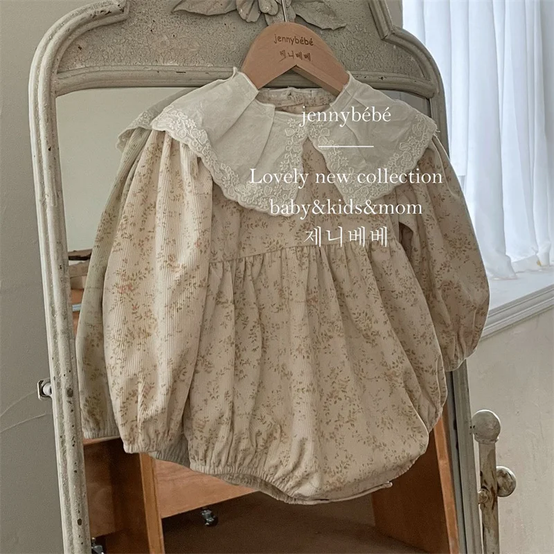 Vintage Corduroy Baby Girls Petal Collar Romper for Toddler Girls Jumpsuit Spring Fall Infant Kids Bodysuit Children Costumes
Vintage Corduroy Baby Girls Petal Collar Romper for Toddler Girls Jumpsuit Spring Fall Infant Kids Bodysuit Children Costumes