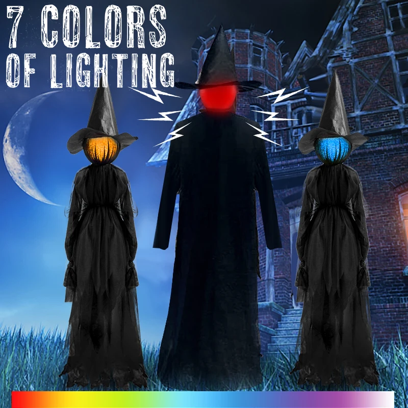 

1-3Pcs Glowing Witches Halloween Decoration Outdoor Large Light Up Horror Screaming Witches Party Garden Scary Ghost Decor Props