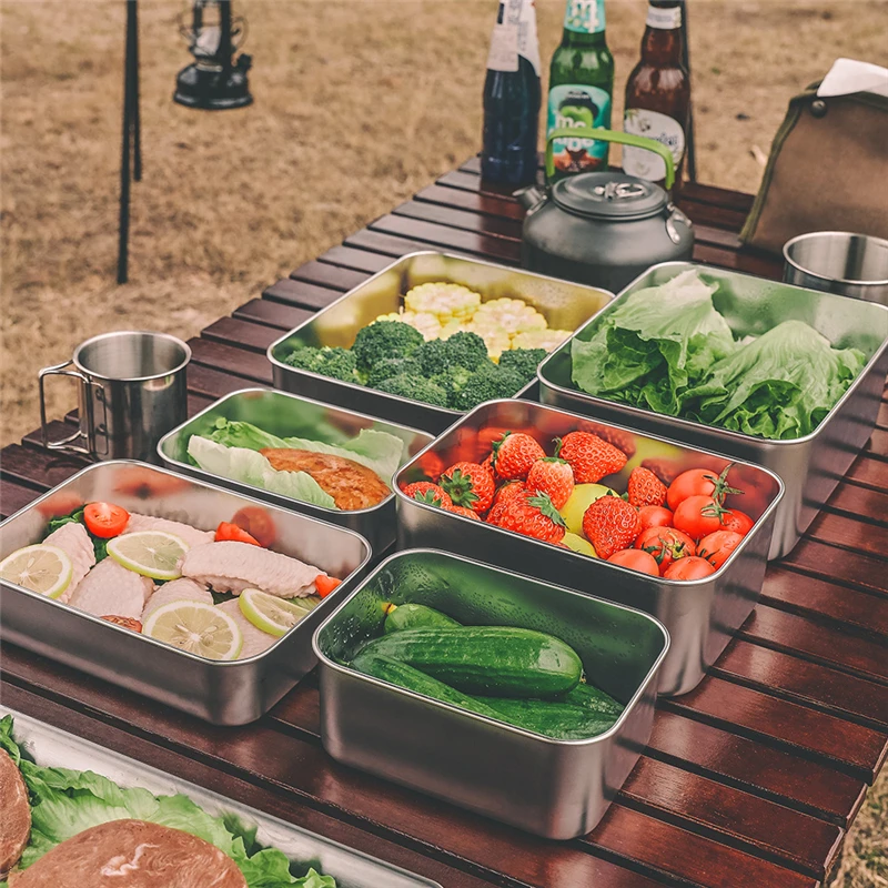 Outdoor Stainless Steel Lunch Box Rectangular Crisper Sealed Portable Storage Box with Lid Refrigerated Food Container Organizer
Outdoor Stainless Steel Lunch Box Rectangular Crisper Sealed Portable Storage Box with Lid Refrigerated Food Container Organizer