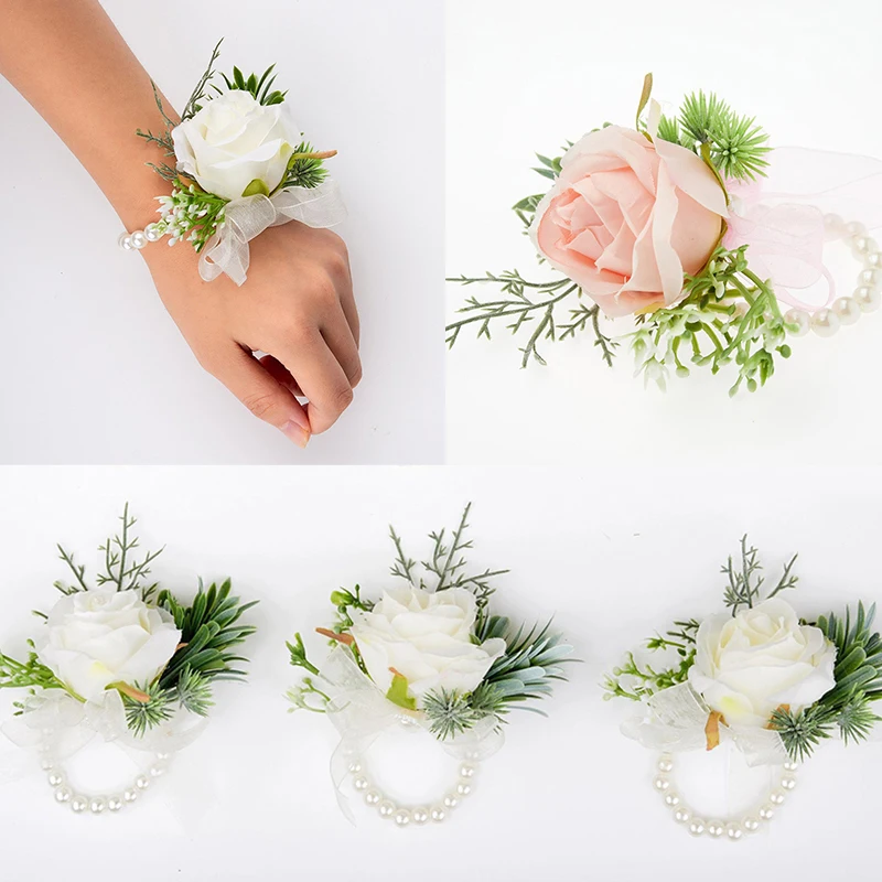 Wedding Bridesmaid Flowers Bracelet Silk Rose Hand Flower Bride Groom Corsage Wedding Girls Jewelry Party Marriage Accessory
Wedding Bridesmaid Flowers Bracelet Silk Rose Hand Flower Bride Groom Corsage Wedding Girls Jewelry Party Marriage Accessory
