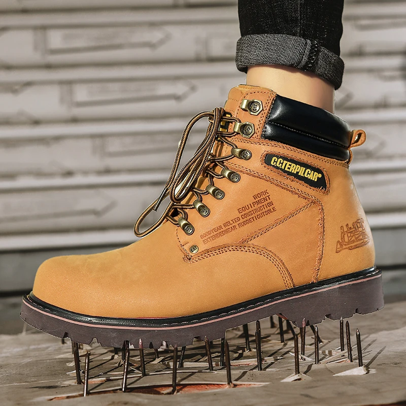 High Quality Safety Work Shoes Large Sizes Steel Toe Genuine Cow Leather Boots Caterpillar Camping Footwear Puncture Prevention
High Quality Safety Work Shoes Large Sizes Steel Toe Genuine Cow Leather Boots Caterpillar Camping Footwear Puncture Prevention