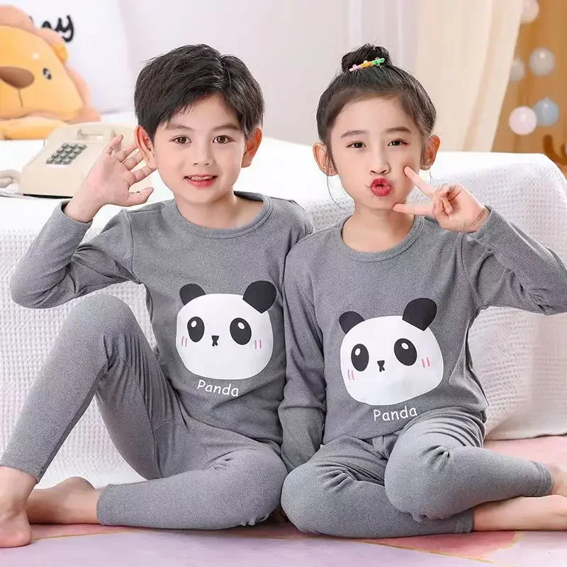 

New Baby Boys Girls Pajamas Autumn Animal Panda Children's Clothing Sleepwear Cotton Pyjamas Sets for Kids 2 4 6 7 8 10 12 Years