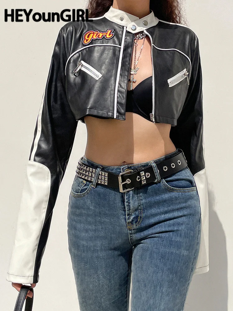 Harajuku Long Sleeve Women's Cropped Jacket Moto Biker Street Style Techwear Zip Up Coat Spring New Fashion Overcoat
Harajuku Long Sleeve Women's Cropped Jacket Moto Biker Street Style Techwear Zip Up Coat Spring New Fashion Overcoat