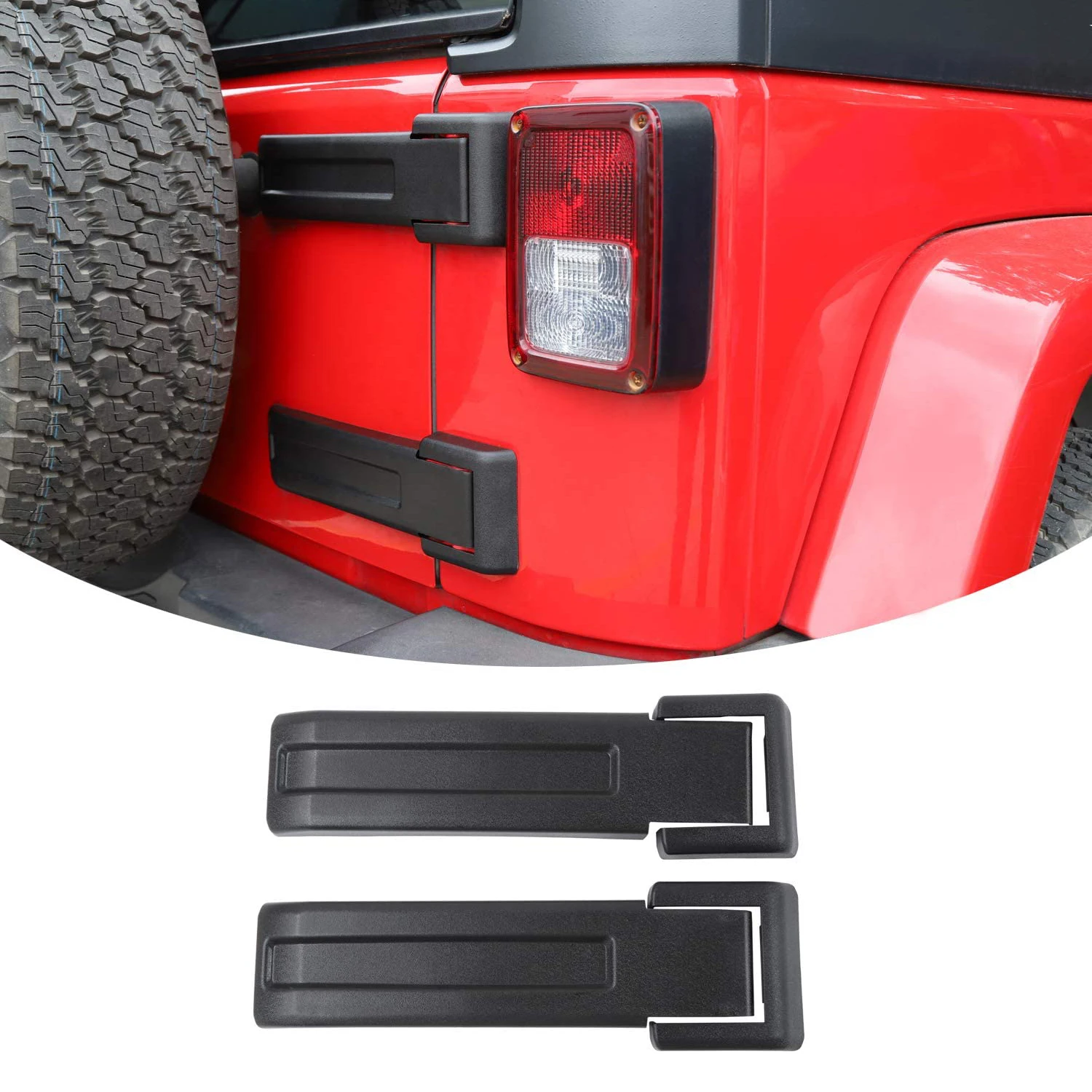 

Rear Spare Tire Tailgate Door Hinge Replacement Cover Liftgate Trim Cover for Jeep Wrangler JK JKU 2007-2017