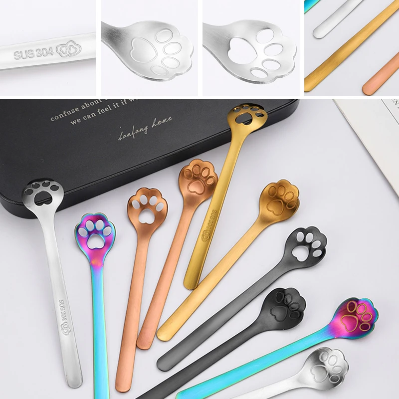 Reusable Cat Claw Spoon Long Handled Stainless Steel Cat Claw Spoon Stirring Utensils Hollow Out Coffee Dessert Tea Spoon
Reusable Cat Claw Spoon Long Handled Stainless Steel Cat Claw Spoon Stirring Utensils Hollow Out Coffee Dessert Tea Spoon