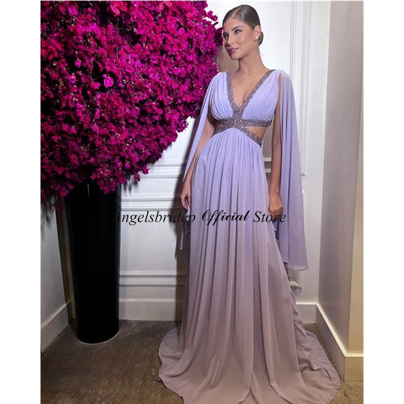 ANGELSBRICEP Lavender Evening Dresses A Line Chiffon Party Dresses Women Vestidos De Fiesta Para Mujer Robe De Soirée Custom HOT
ANGELSBRICEP Lavender Evening Dresses A Line Chiffon Party Dresses Women Vestidos De Fiesta Para Mujer Robe De Soirée Custom HOT