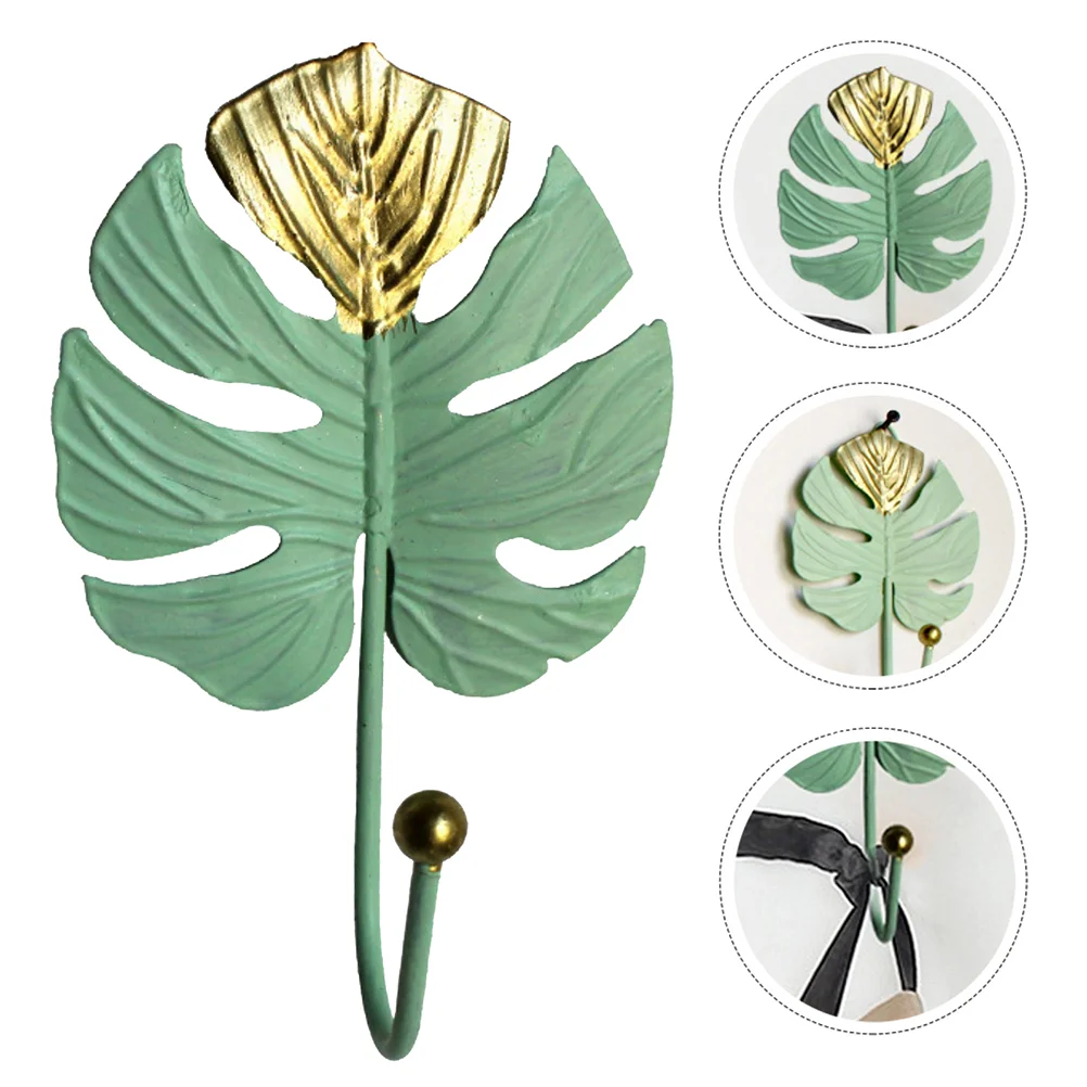 

Wall Hanger Loofah Hook Metal Creative Tropical Plant Plant Decorative Palm Leaf Design Wall Hooks Hangers Rack