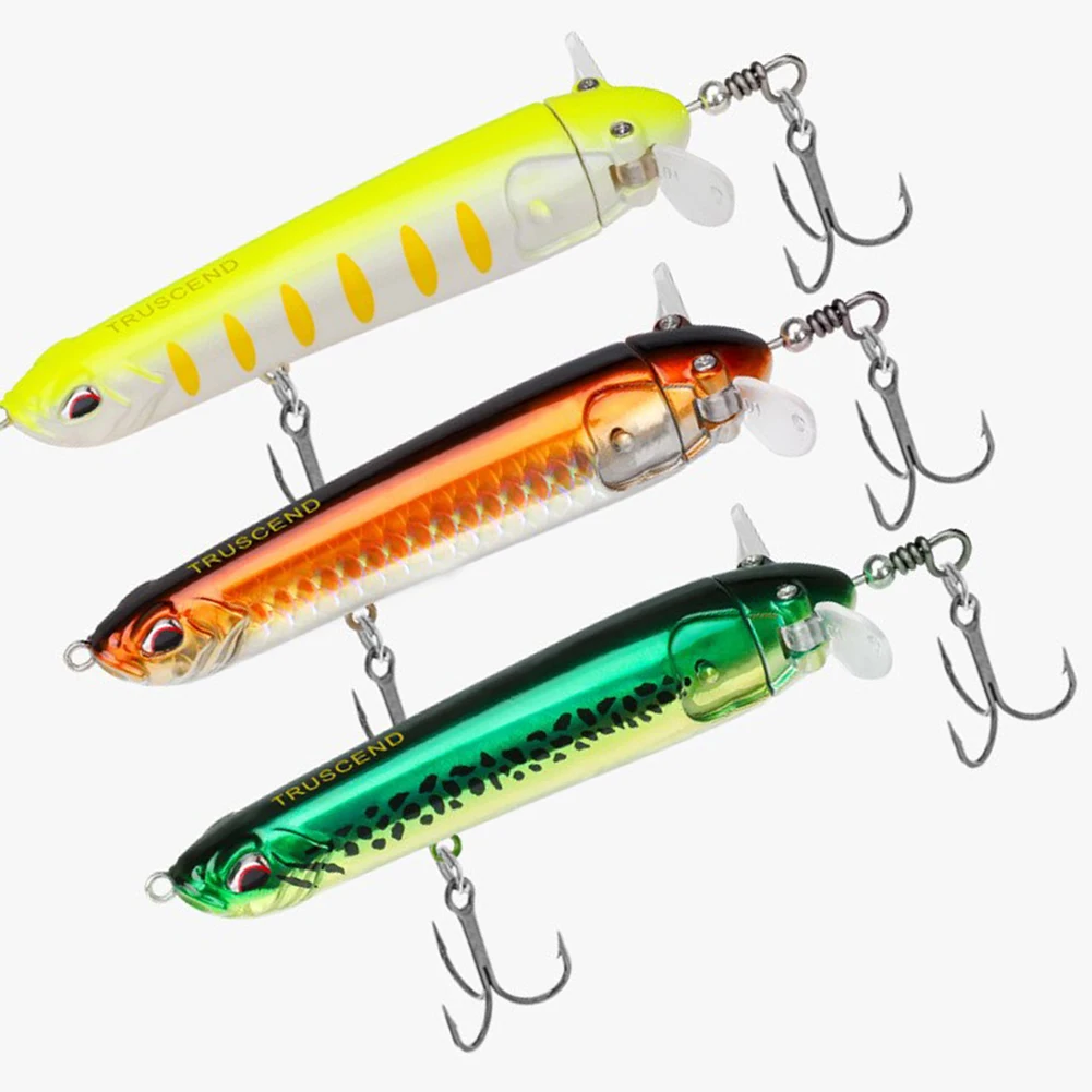 Pencil Floating Plopper Fishing Lures Bass Bait With 3D Holographic Eyes 13x13.6cm With Propeller Tail For Outdoor Fishing
Pencil Floating Plopper Fishing Lures Bass Bait With 3D Holographic Eyes 13x13.6cm With Propeller Tail For Outdoor Fishing