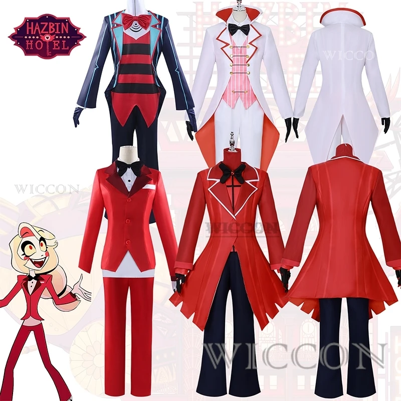 

Hazbin Cosplay Hotel Vox Cosplay Hat Costume Uniform Suit Outfit ALASTOR Charlotte Angel Lucifer cosplay Halloeen Suit Carnival