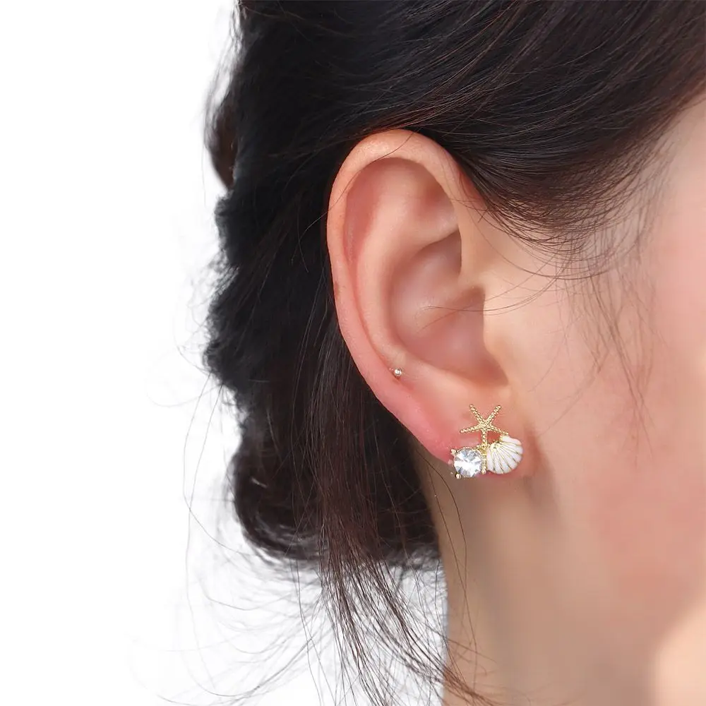 Elegant Rhinestone Pearl Women Korean Stud Earrings Starfish Fashion Jewelry Shell Earrings
Elegant Rhinestone Pearl Women Korean Stud Earrings Starfish Fashion Jewelry Shell Earrings