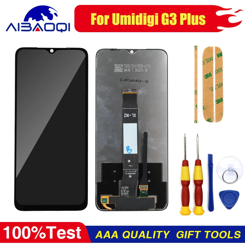 

XUNQIYI For Umidigi G3 Plus New Original Touch Screen LCD Display With Frame Battery Cover Perfect Replacement Parts