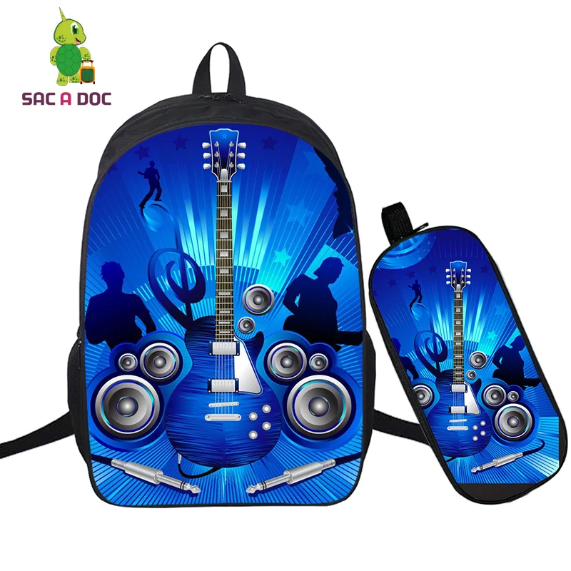 2pcs/set Guitar Print Travel Backpack Rock Music Lover Shoulders Bags Mochilas Para Estudiantes School Bags Music Note Pen Bags
2pcs/set Guitar Print Travel Backpack Rock Music Lover Shoulders Bags Mochilas Para Estudiantes School Bags Music Note Pen Bags