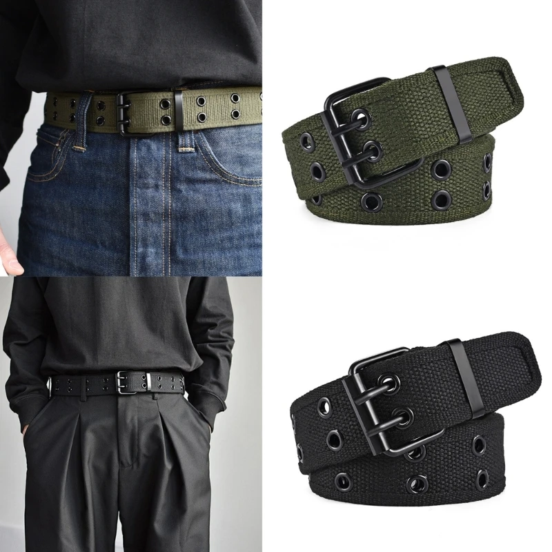 Casual Woven Fabric Belt for Men Fashion Double Row PinBuckle Belts Wide WaistStrap for Jeans Pants Female Waist Decors
Casual Woven Fabric Belt for Men Fashion Double Row PinBuckle Belts Wide WaistStrap for Jeans Pants Female Waist Decors