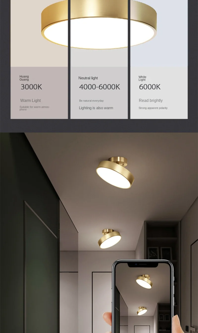 Modern Gold Led Ceiling Lights for Bedroom Hallway Corridor Balcony Round Decoration Lamp Lighting Chandelier Nordic Indoor Modern Gold Led Ceiling Lights for Bedroom Hallway Corridor Balcony Round Decoration Lamp Lighting Chandelier Nordic Indoor