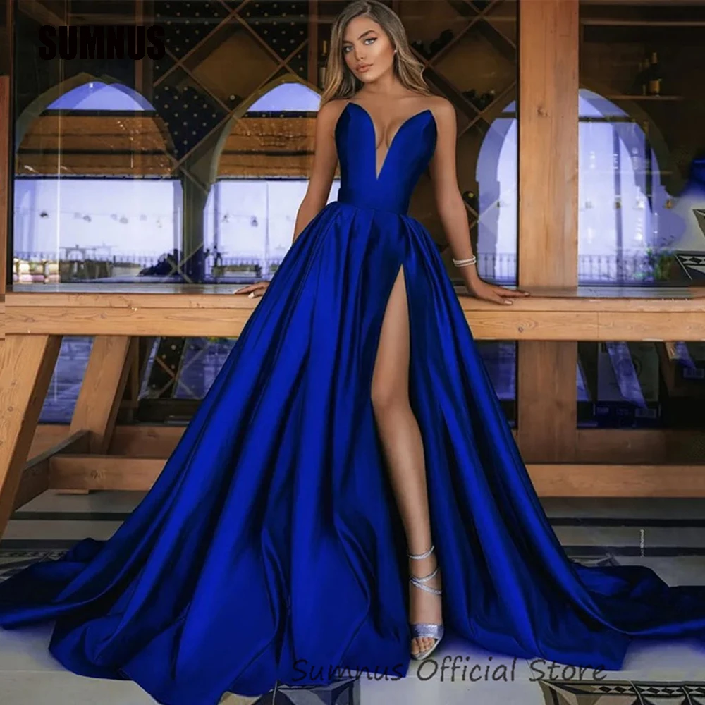 SUMNUS Royal Blue Satin A-Line Formal Evening Party Dresses Strapless Deep V-Neck Prom Gown Sleeveless Special Occasion Princess
SUMNUS Royal Blue Satin A-Line Formal Evening Party Dresses Strapless Deep V-Neck Prom Gown Sleeveless Special Occasion Princess