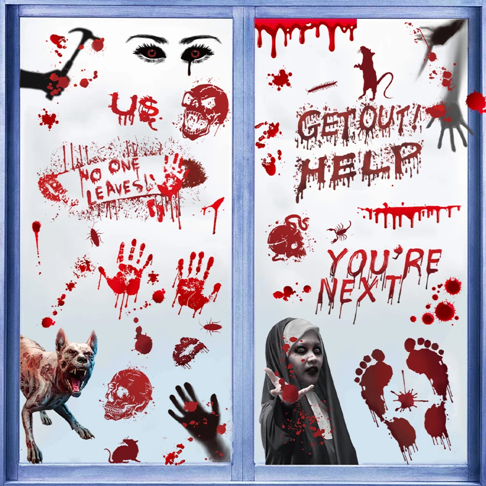 8 Sheets Halloween Decorative Window Stickers Horror Bloody Fingerprints Footprints Decals Electrostatic Stickers for Car Window
8 Sheets Halloween Decorative Window Stickers Horror Bloody Fingerprints Footprints Decals Electrostatic Stickers for Car Window