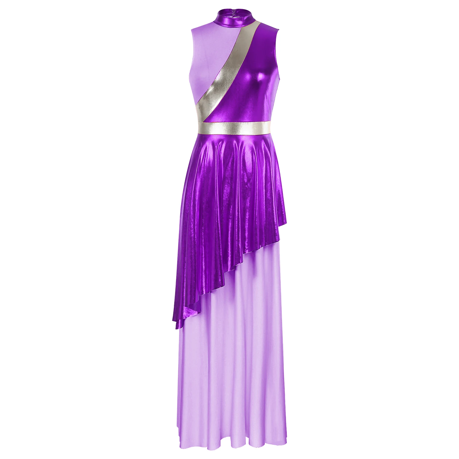 Women's Asymmetrical Praise Dance Dress Tunic Liturgical Full Dresses Sleeveless Robe Worship Performance Costume for Females 
Women's Asymmetrical Praise Dance Dress Tunic Liturgical Full Dresses Sleeveless Robe Worship Performance Costume for Females