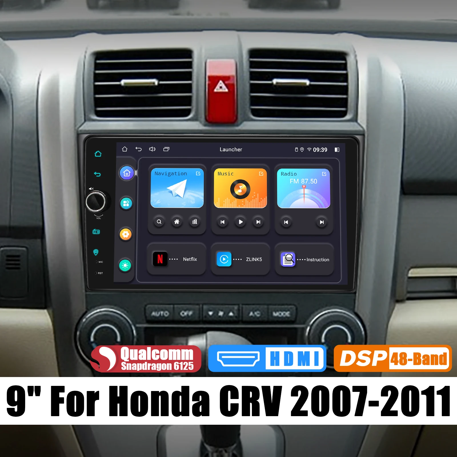 Latest 9 Inch With Knob Android 12.0 Car Audio Stereo Radio Head Unit With Carplay For Honda CRV 2007 2008 2009 2010 2011
Latest 9 Inch With Knob Android 12.0 Car Audio Stereo Radio Head Unit With Carplay For Honda CRV 2007 2008 2009 2010 2011