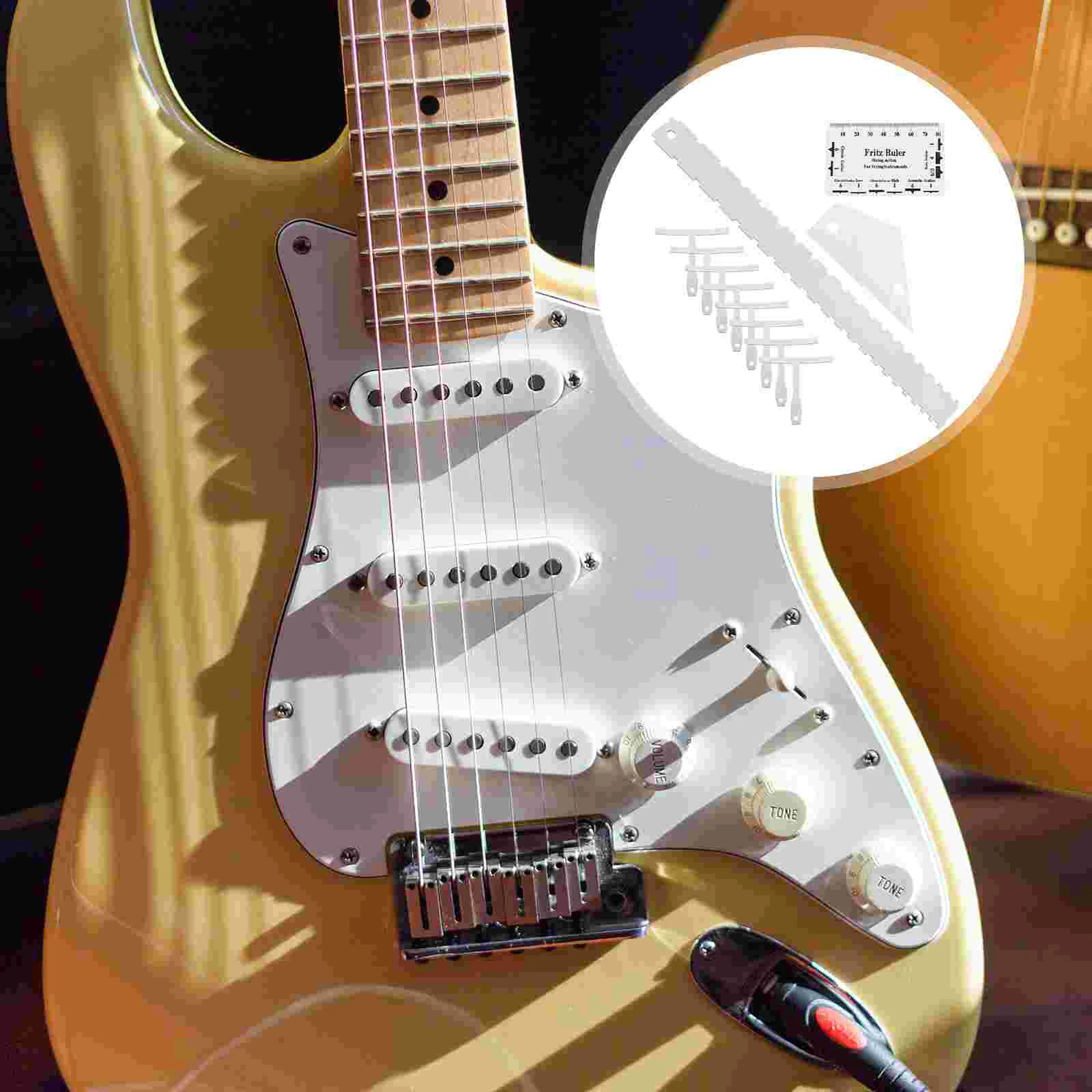 

12 Pcs Bass Guitar Tool Kit Measuring Ruler Leveling Arc String Height Saw Luthier Tools Suite Action Gauge Fret Rocker