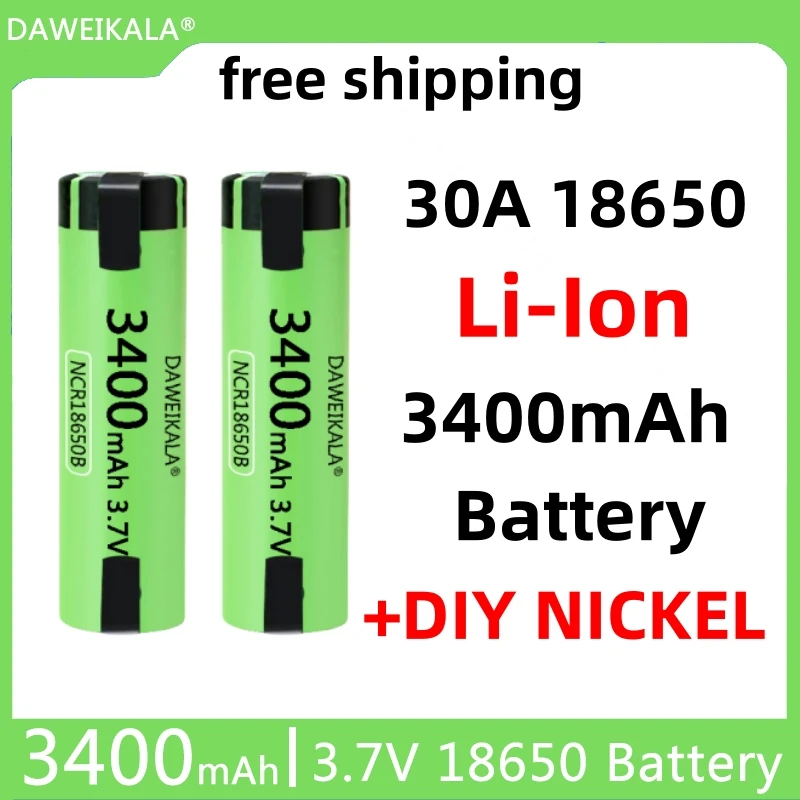 New INR18650 3400-B rechargeable battery, 100% original, INR18650-30A, 3500 mAh, 18650 lithium battery, DIY iron plate welding
New INR18650 3400-B rechargeable battery, 100% original, INR18650-30A, 3500 mAh, 18650 lithium battery, DIY iron plate welding