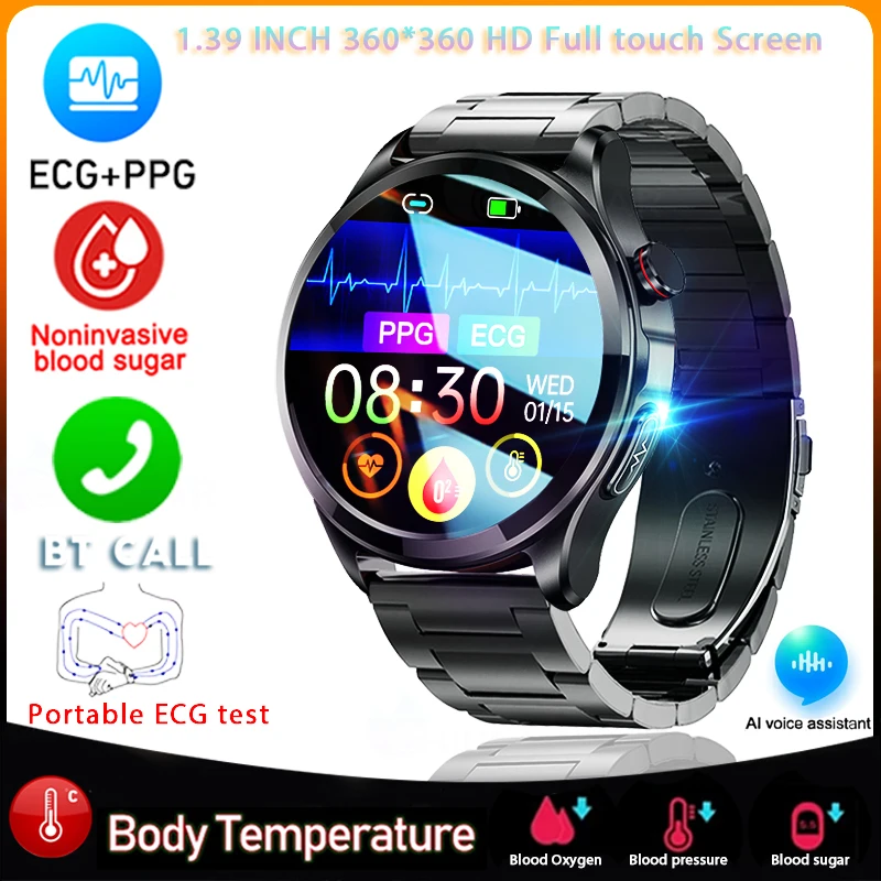 2023 New ECG+PPG Bluetooth Call Smart Watch Men Sports Waterproof Fitness Tracker Painless Non-invasive blood Glucose Smartwatch
2023 New ECG+PPG Bluetooth Call Smart Watch Men Sports Waterproof Fitness Tracker Painless Non-invasive blood Glucose Smartwatch